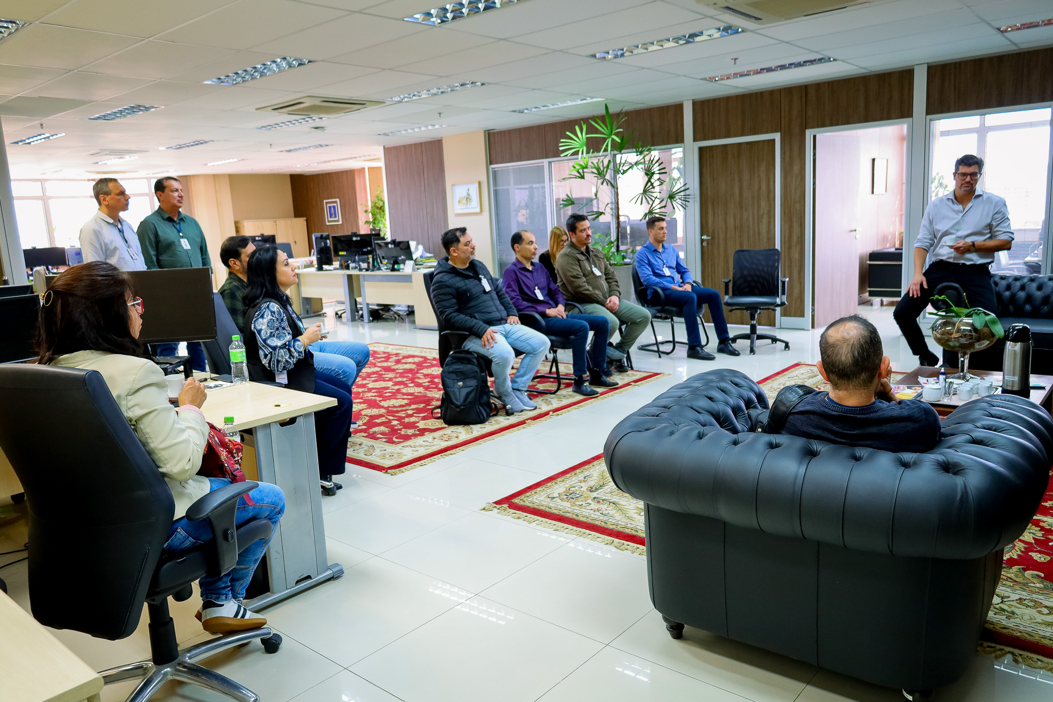Acadêmicos conversam com Diogo na Presidência.