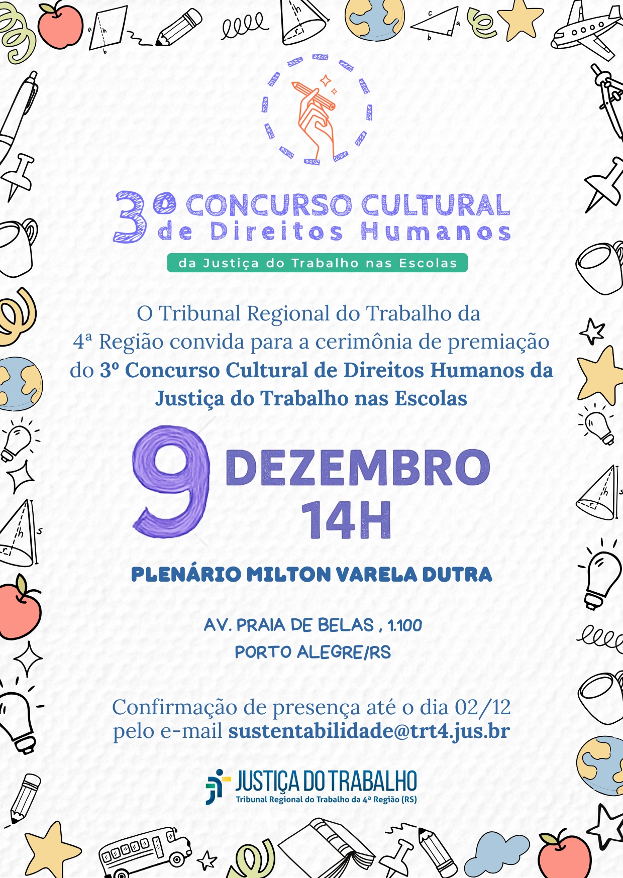 Convite 3º para cerimonia de entrega das premiações