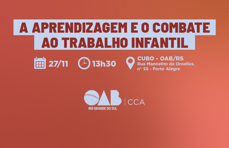 card do evento "A Aprendizagem e o Combate ao Trabalho Infantil"