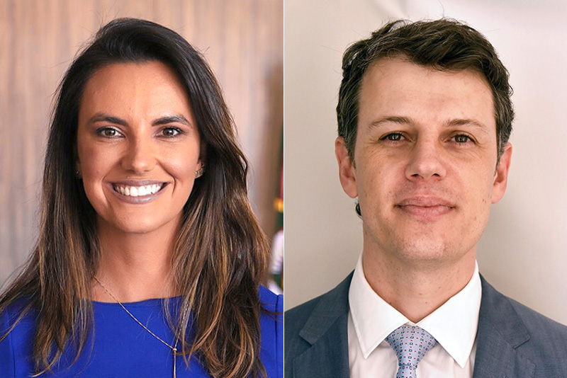 Retratos de Carolina e Marcelo.