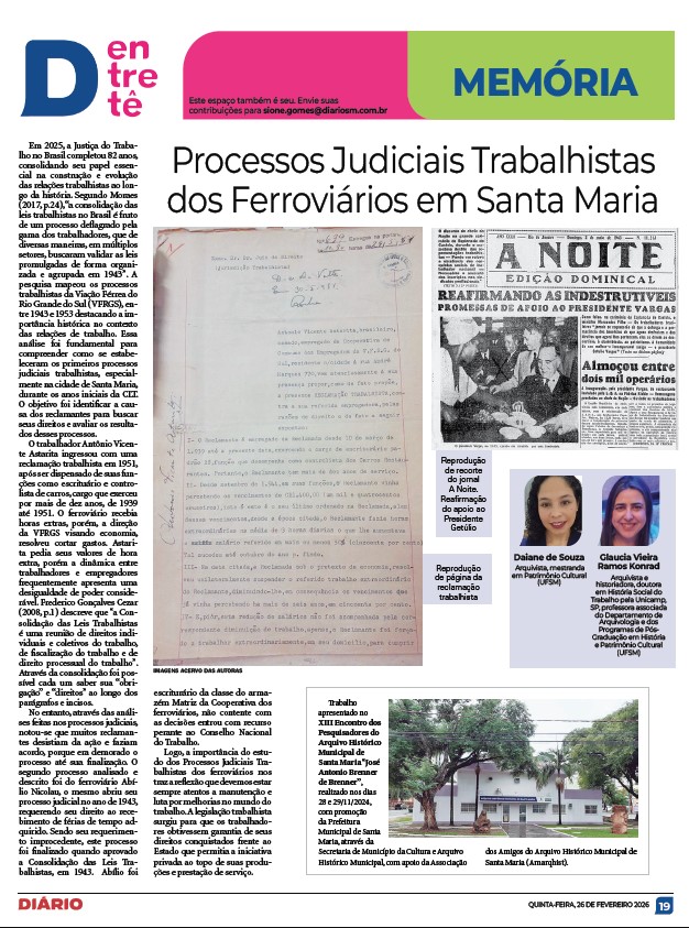 Publicação da matéria no Diário de Santa Maria