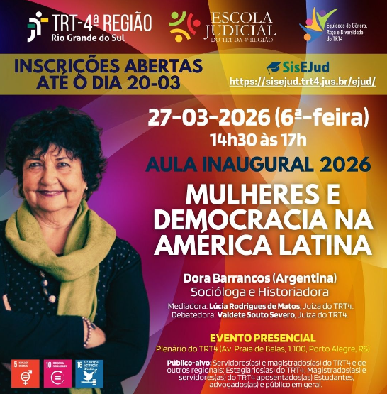 Card da Aula Inaugural, com informações que estão no corpo do texto