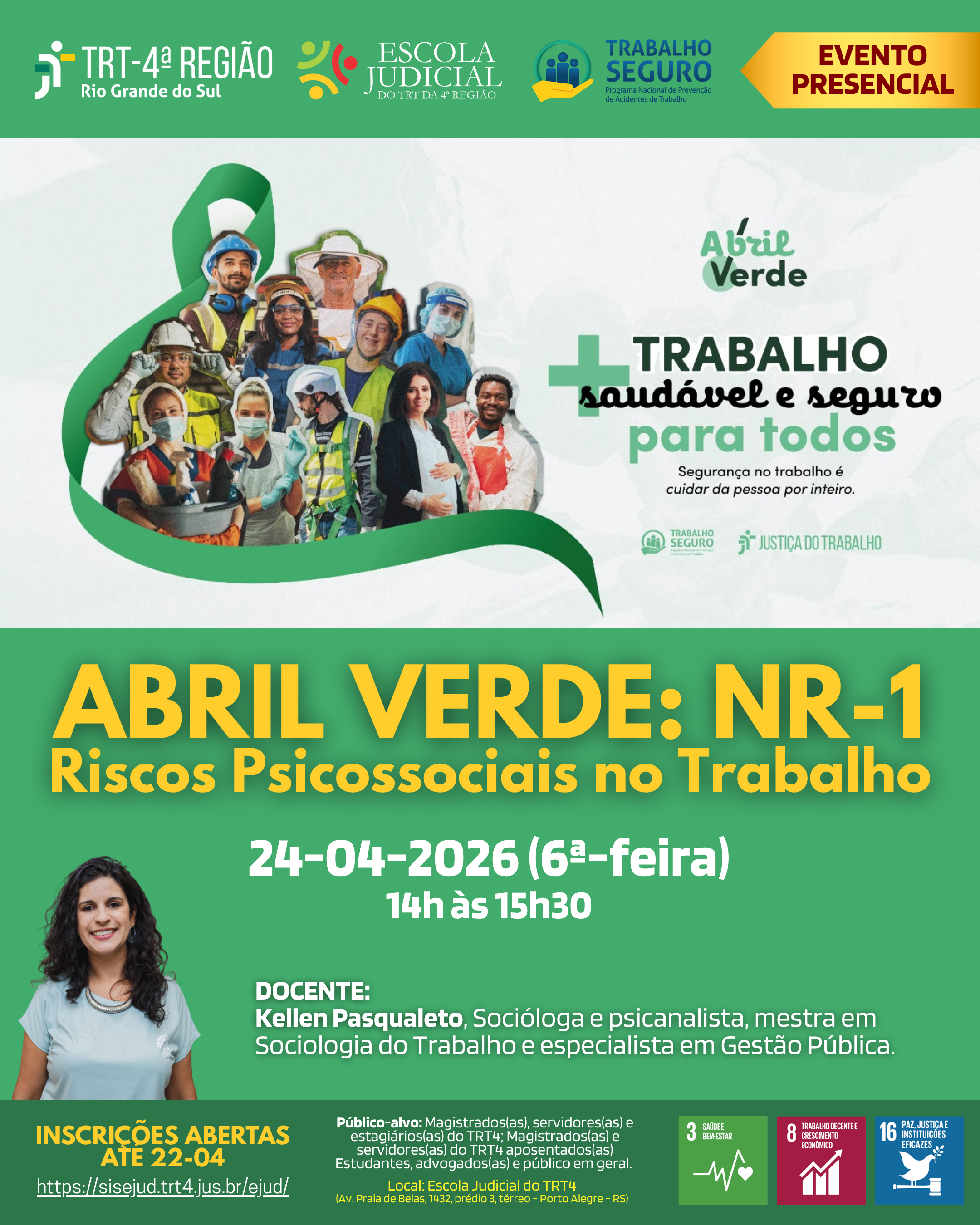 Card da palestra, com informações que estão no corpo do texto.