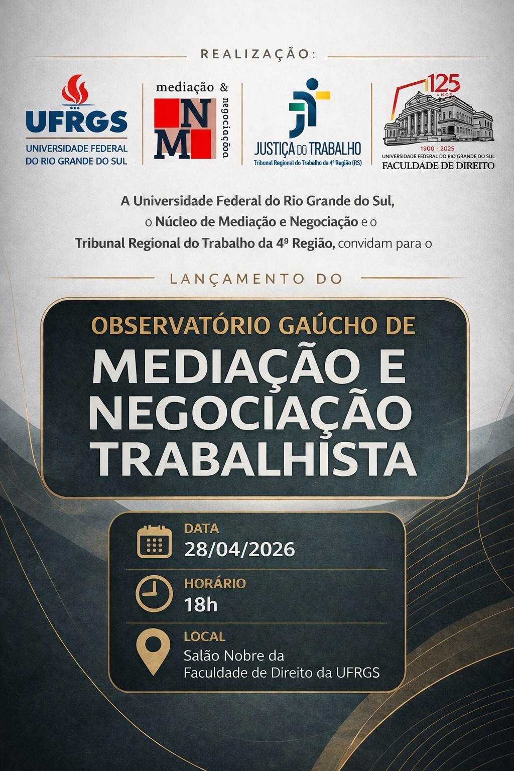 Cartaz com as informações sobre o lançamento.