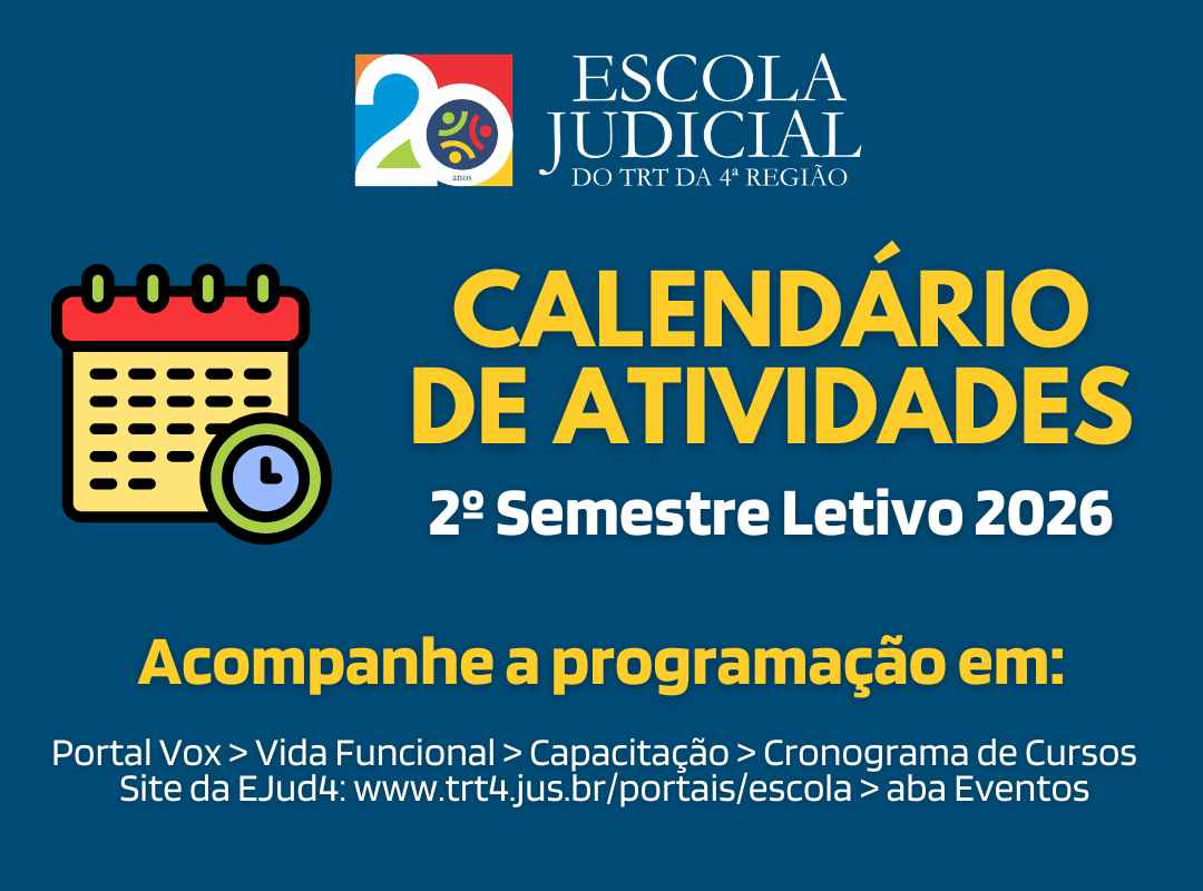 Bnnaer programação 2º semestre 2026