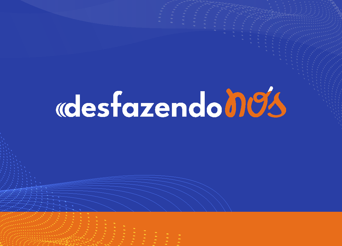 Arte do programa com fundo azul, listra laranja na borda inferior e título centralizado com o texto: Desfazendo Nós. #26 Perspectiva de gênero no sistema de justiça.