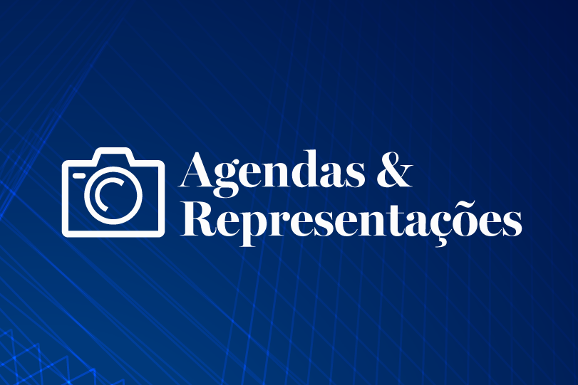Logo da editoria Agendas e Representações, com a arte de uma câmera fotográfica.