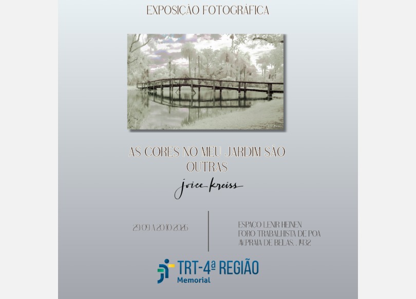 Cartaz da exposição com informações e serviços.