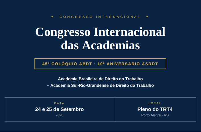 Banner do Congresso Internacional das Academias.