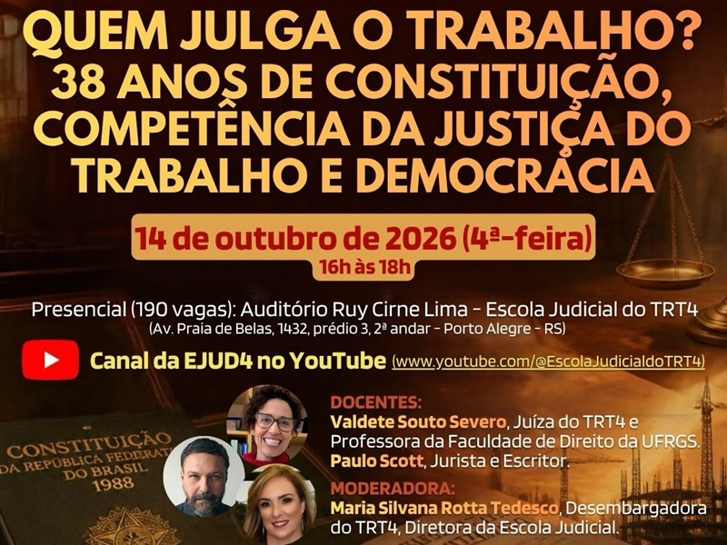 A imagem é o banner do evento, com a foto dos participantes e dados do seminário.