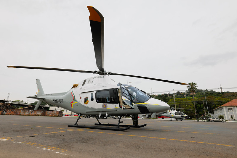 helicópteros no local do evento.