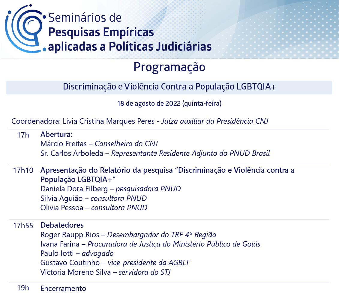 programação do dia 18/08