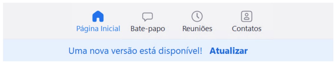 Imagem do link de atualização na tela do Zoom