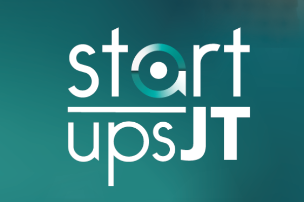 Logo do Programa. Texto: Startups JT