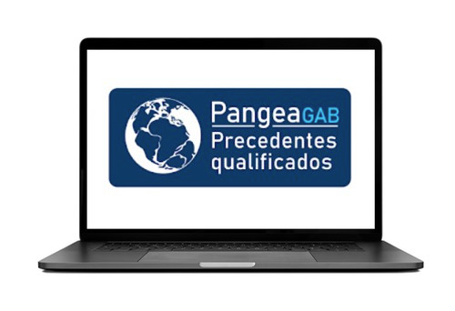 Tela do notebook com o logo do Pangea Gab