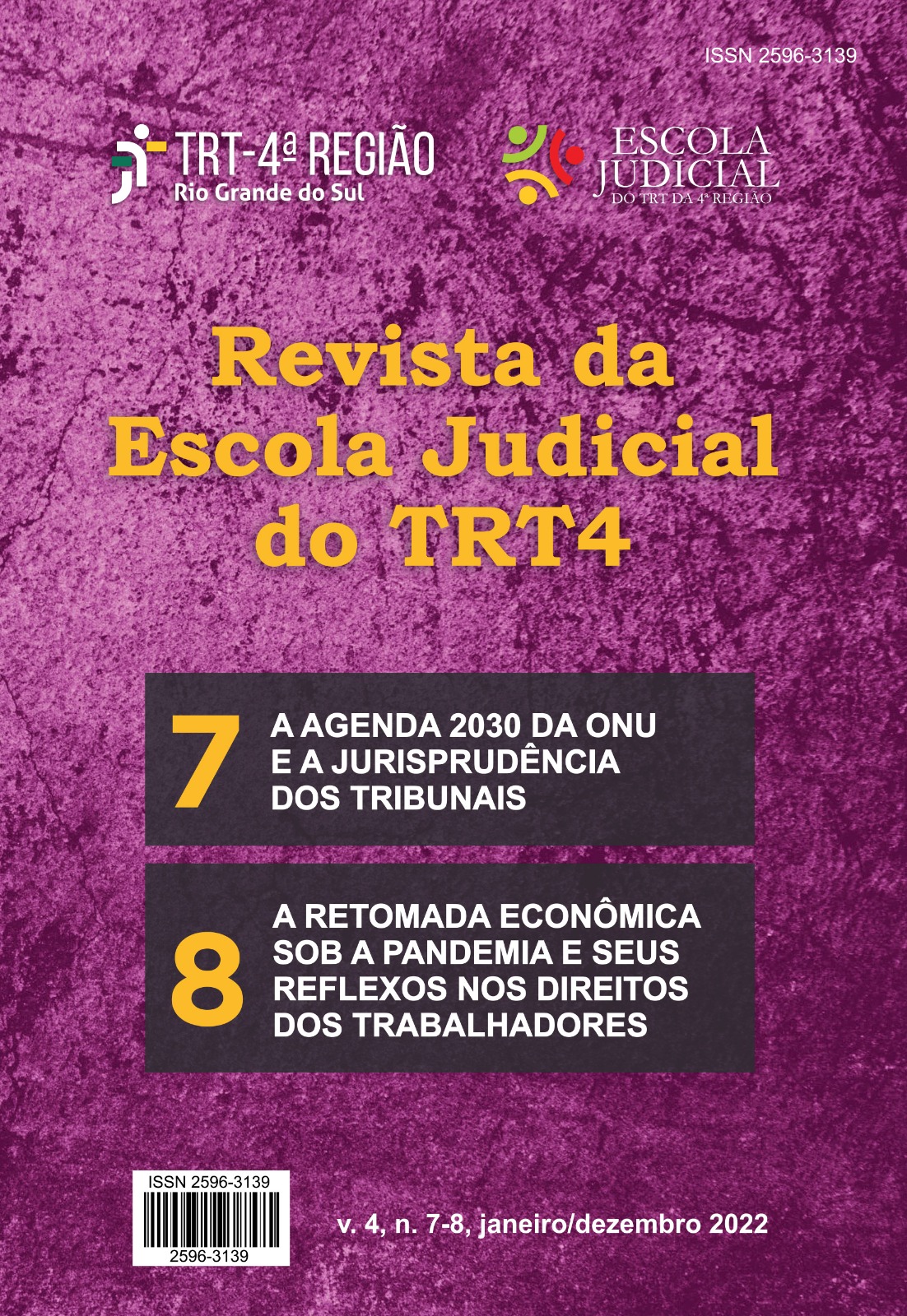 Imagem mostra capa da revista científica do TRT-4 e destaca publicação dos novos fascículos