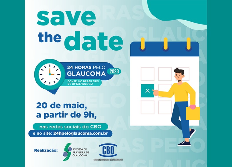 Imagem ilustrativa de um banner da campanha nacional sobre o glaucoma.