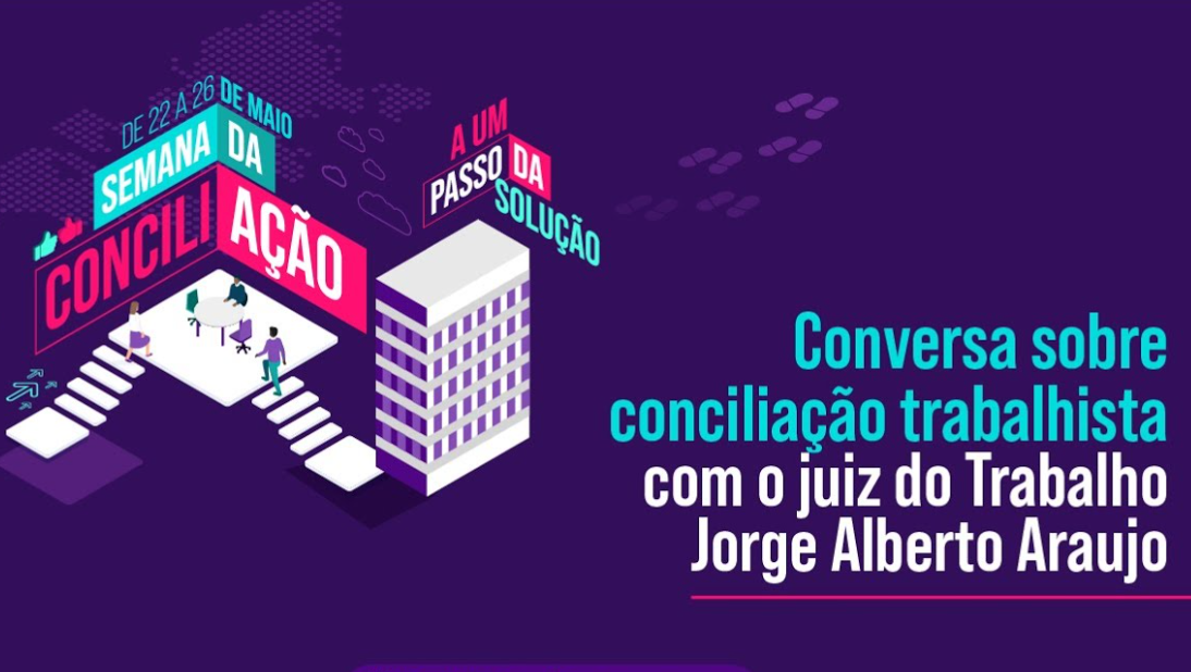 Arte para o evento com o logo da Semana da Conciliação.