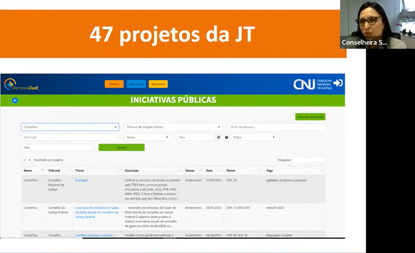 Tela da apresentação.