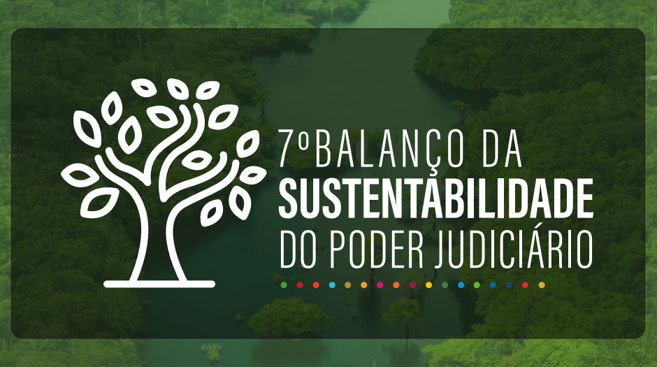 símbolo do balanço de sustentabilidade do Judiciário