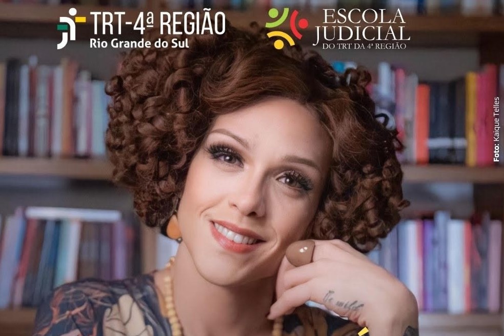 Fotografia da Rita e informações sobre a palestra, que constam no texto da notícia.