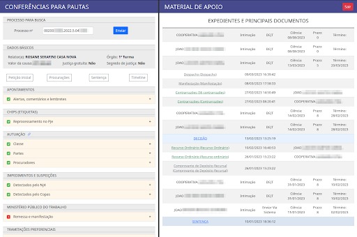 Captura da tela de entrada na ferramenta COPAS