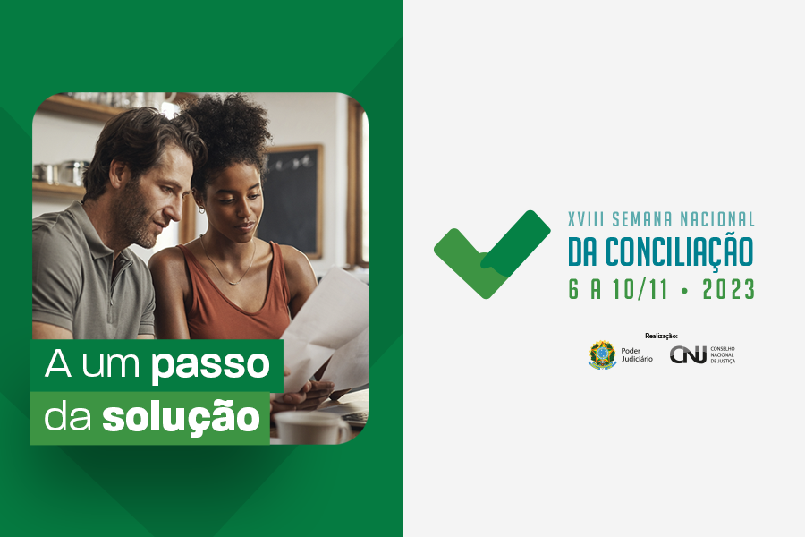 Banner com informações da XVIII Semana da Conciliação