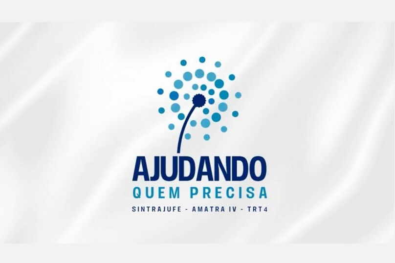 Logomarca da campanha "Ajudando quem Precisa" é o desenho estilizado de uma flor de dente de leão na cor azul, com as pétalas/pontos azuis que se espalham com o vento. A ideia é de espalhar solidariedade.