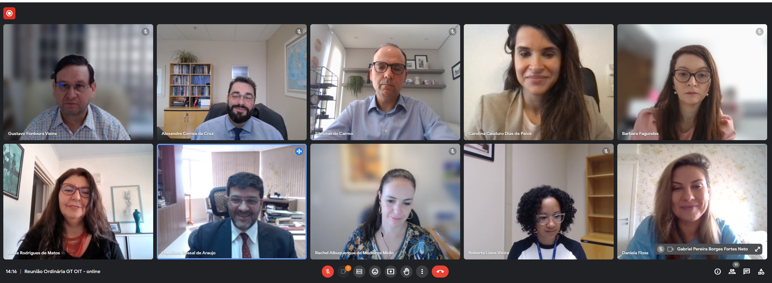 Reunião on-line do Grupo de Trabalho que acompanha o plano