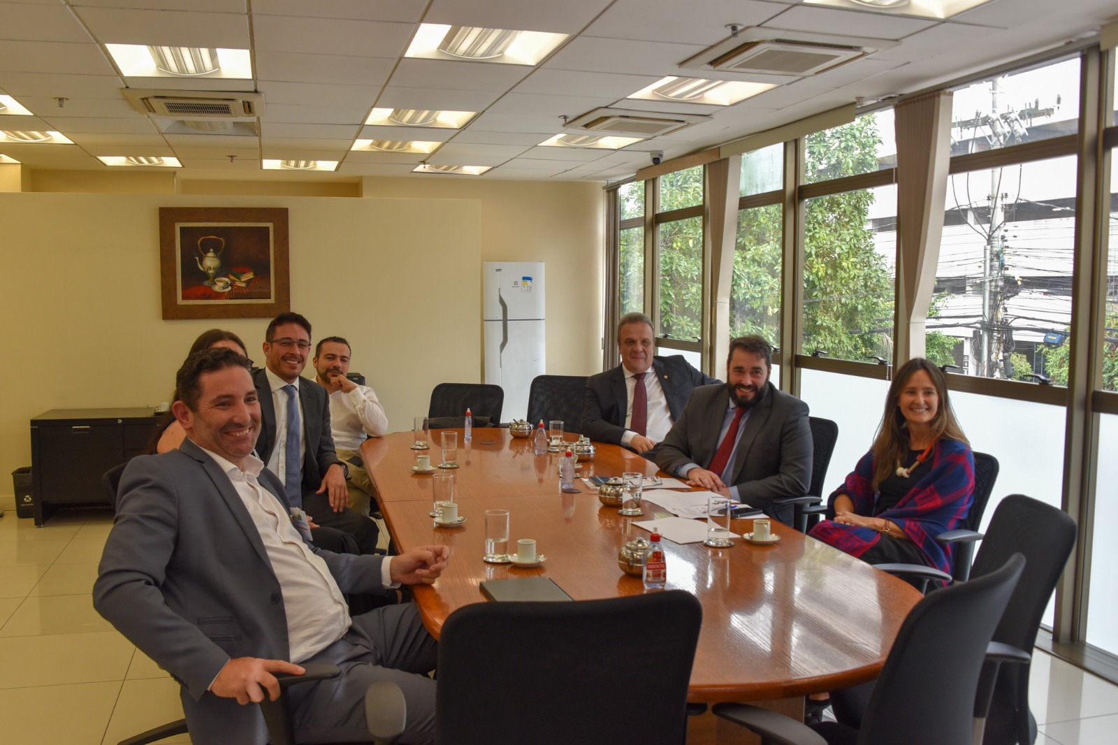 Foto da mediação entre representantes da Rappi e trabalhadores