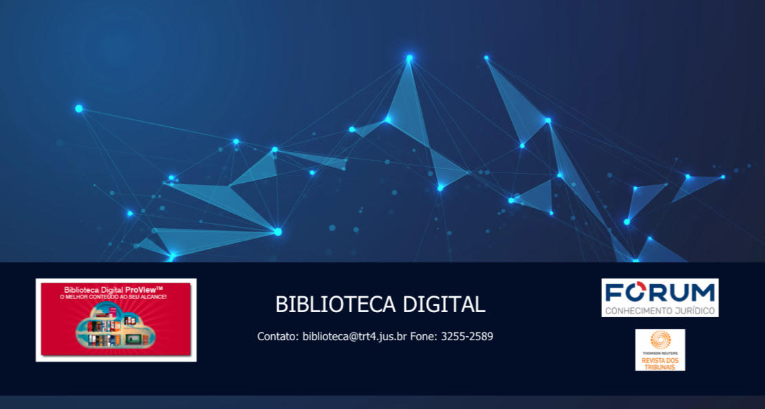 Banner digital com o tema "Biblioteca Digital".
Dois logotipos: um do "Fórum Conhecimento Jurídico", e outro da "Revista dos Tribunais".