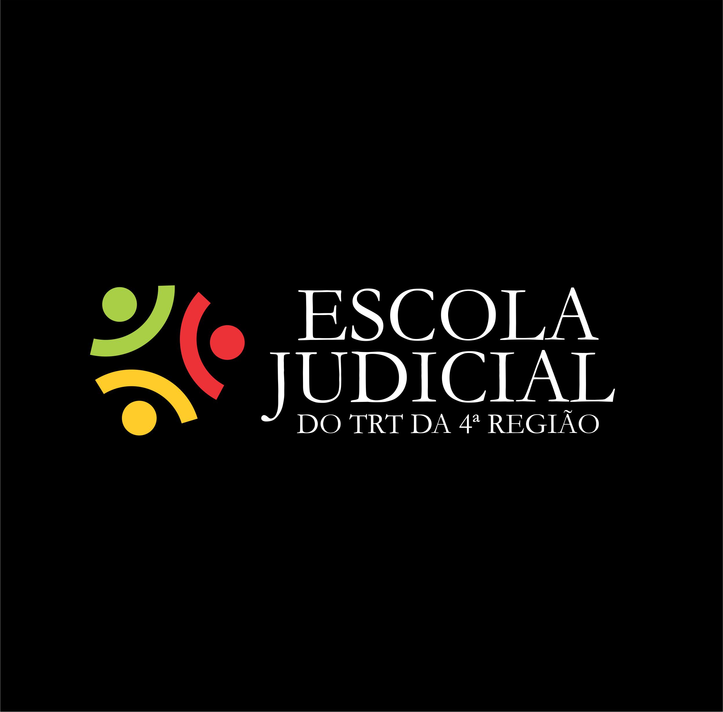 Card em formato quadrado, na cor preta, com logotipo da Escola Judicial do TRT4 ao centro.