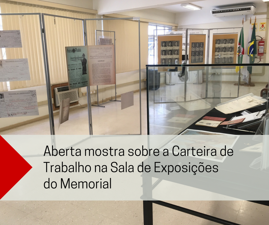 convite para mostra sobre a carteira de trabalho na sede do memoorial na João Telles