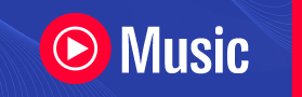 Banner com o logo do Youtube Music