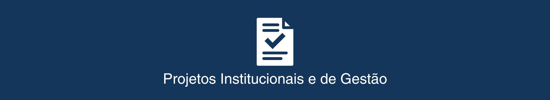 Ícone de documento com o título Projetos Institucionais e de Gestão